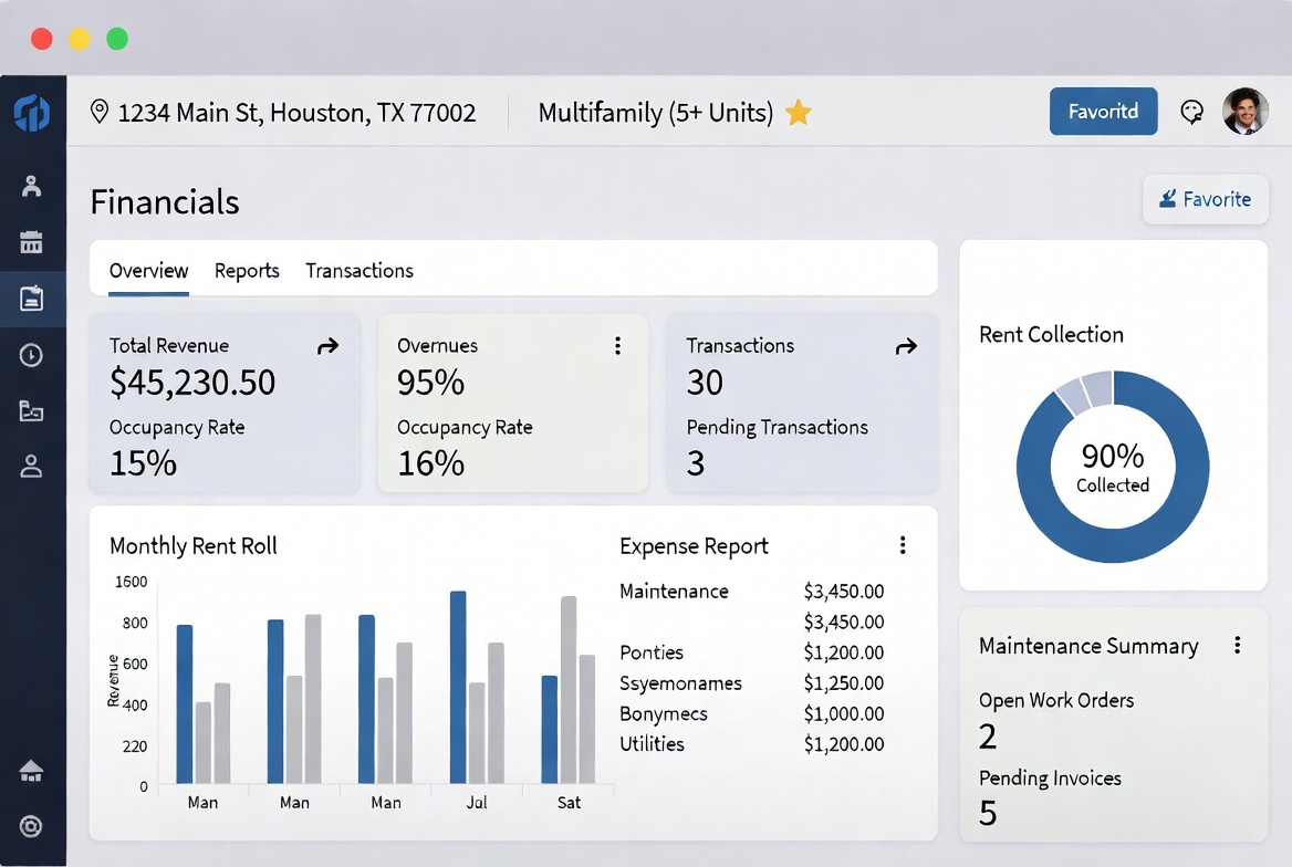 AppFolio apartment owner reporting dashboard for Houston multifamily management