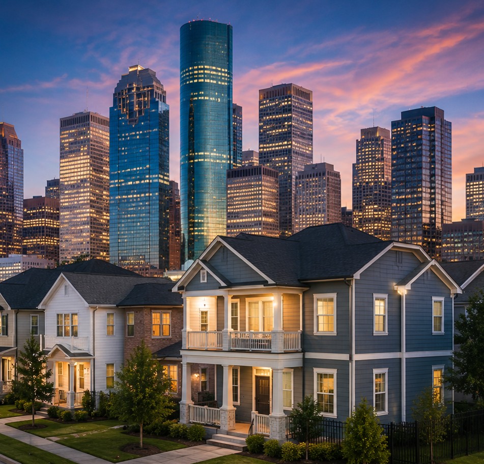 Houston investor rental properties and skyline