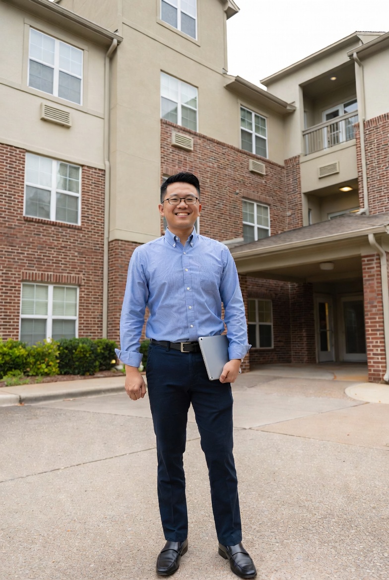 Onsite apartment manager using property management technology in Houston