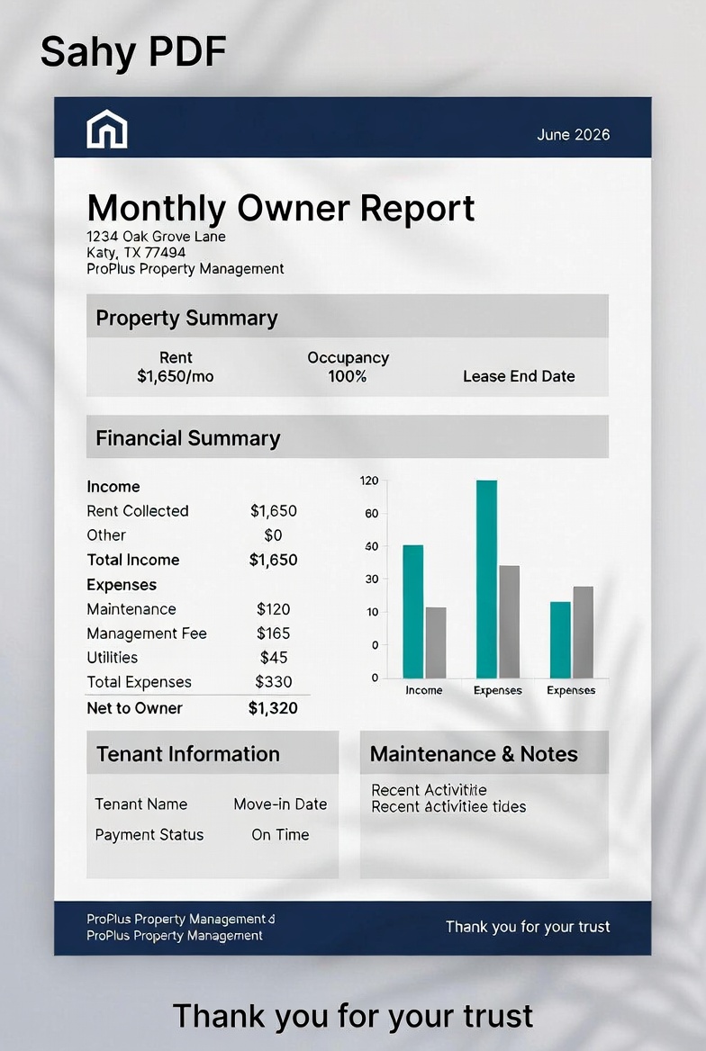 Rental property performance dashboard on laptop