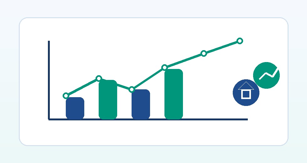 Clean rental ROI performance chart graphic without text overflow